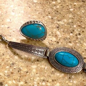 Bracelet and ring Turquoise rock